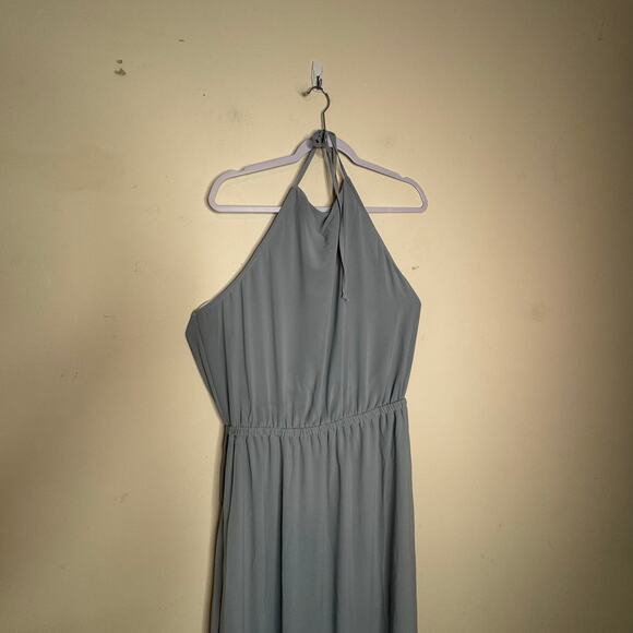 Show Me Your Mumu Heather Halter Dress Steel Blue NWT Size 2XL Maxi Slit Gown - Picture 10 of 10